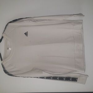 Adidas girls size large longsleeves sweatshirt 16 18 white and black